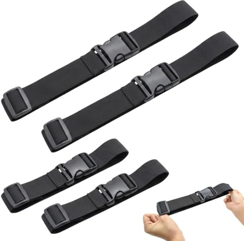 4 Pcs Extension de Ceinture pour Sac Banane, Sangle Élastique Réglable (2x40cm + 2x60cm), Rallonge de Ceinture pour Sacoche de Taille, Sport et Voyage - 3cm de Largeur