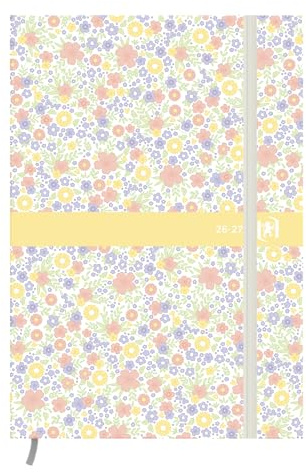 Oxford skolkalender med blommotiv, 2017–2018, 1 tagg per sida, 352 sidor, 12 x 18 cm, röd (eventuellt inte på tyska)