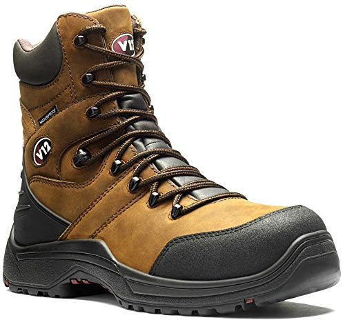 V12 Rocky IGS Safety Boots Mens – Waterproof Work Boots with Zip & Lace – Lightweight Composite Toe Cap & Midsole – Slip Resistant, Heat Resistant Work Safety Boots for Men, Size UK 10
