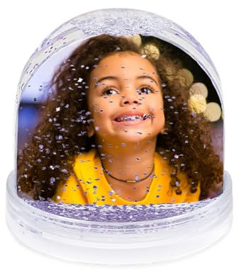 ORWO – Personalisierbare Schneekugel mit Foto | individuelles Fotogeschenk | identisches Foto beidseitig | hochwertige Kunststoff-Kugel | Druck Made in Germany (Glitzer)