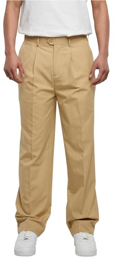 Urban Classics Pantaloni Uomo in Stoffa, Elegante Pantalone con Pieghe, Tasche Laterali, Passanti e Bottone alla Vita, Diversi Colori e Taglie 28-44