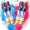 Cyiecw Gender Reveal Kanone mit Farbpulver - Geschlecht Verkünden Konfetti Shooter 2 Blau und 2 Rosa, Boy or Girl Popper Baby Biologisch Abbaubare Luftkanone für Party, Feier