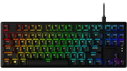HyperX Alloy Origins Core - Teclado mecánico para Juegos PBT Teclas Tenkeyless TKL Blue Switch Clicky LED RGB Retroiluminación PlayStation Xbox con Licencia para PC, PS5, PS4, Xbox Series X|S, Xbox