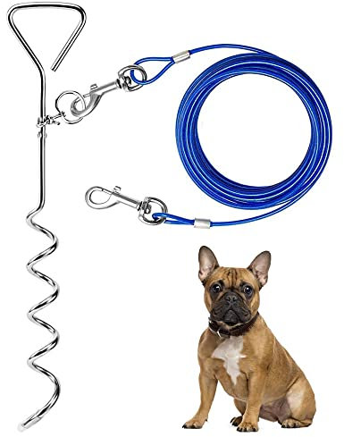 Cable de Amarre para Perros de 15FT en Exteriores - Correa para Patios y Camping