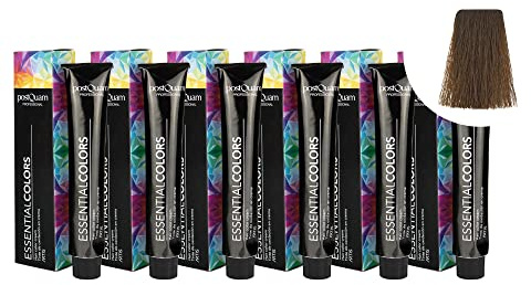 PostQuam - Pack de 6 Tintes de Peluqueria Profesional de Elevado Poder Cubriente | Tinte Permanente 100% Cobertura de Canas Garantiza Color Natural Uniforme y Duradero - Más de 90 Colores Disponibles