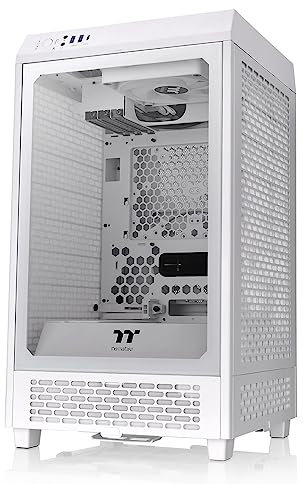 Thermaltake Tower 200 Snow Mini-ITX Computer Case; 2x140mm Pre-Installed White CT140 Fans; Supports GPU Length Up to 380mm; CA-1X9-00S6WN-00; White; 3 Year Warranty