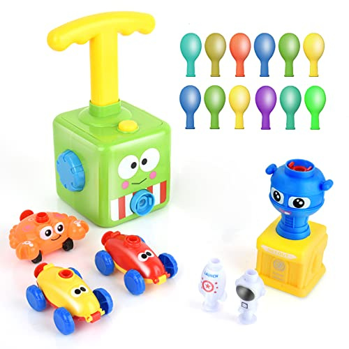 Solace Balloon Car Toy Set With Pump - Launcher and Racers, Powered Inflatable Racing Cars for Kids
