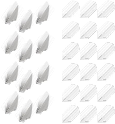 WINMAU Prism Delta Design Extra Thick Dart Flights - 10 sets per pack (30 dart flights in total) (White Slim)