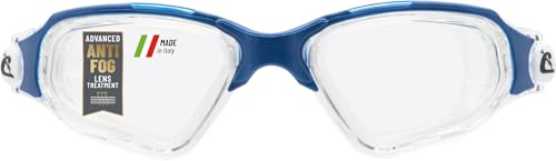 Cressi Clear Eyes Schwimmbrille Klarglas, Antibeschlag, Klar/Blau