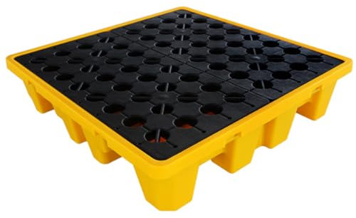 Vassoio di contenimento per perdite di Serbatoi di Petrolio, Piattaforma di contenimento, Pallet di contenimento per perdite di fusti industriali con Scarico, Vassoio,50 * 36 * 10cm
