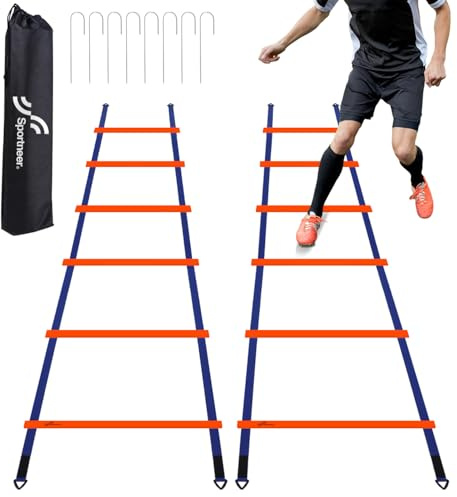 Sportneer Agility Ladder Speed Training Set, 12 Rungs 20ft Exercise Ladders