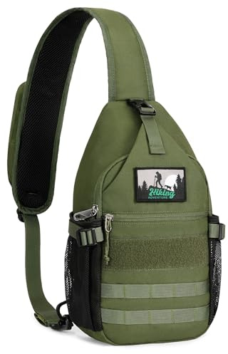 HALOVIE Mochila Táctica para Hombre Bolso de Hombro Antirrobo con Sistema MOLLE Crossbody Sling Bag para Viaje, Deportes y Urbanos