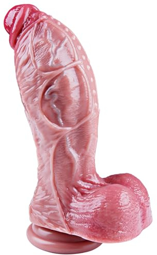 Pequeño consolador anal realista, de 17,5 cm de largo y 6,7 cm de ancho, fabricado en silicona con ventosa, usable para estimular el punto G, adecuado para parejas, hombres y mujeres, y principiantes