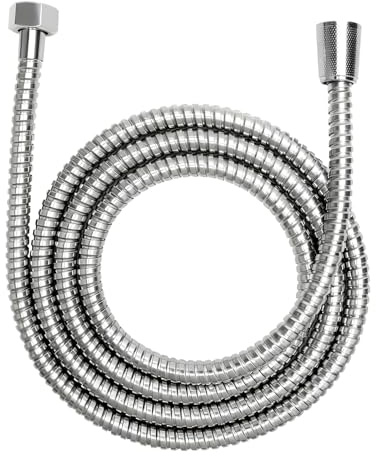 HENGBIRD Tubo de Ducha 2 m – Manguera Flexible de Acero Inoxidable 304, 360° Antitorsión y Antifugas, Conectores de Latón Cromado, Instalación Fácil, Tubo de Ducha Universal para Baño y Bañera