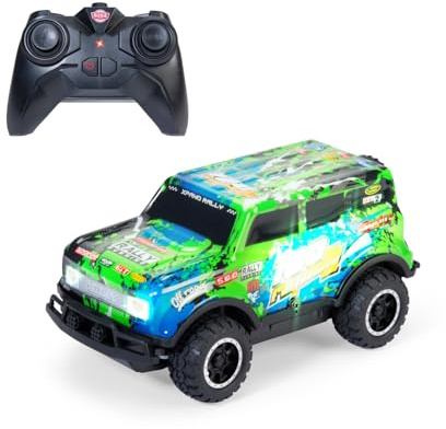 Dickie Toys - RC Auto Glow Rally Truck (17 cm) - ferngesteuertes Spielzeugauto ab 3 Jahre mit Licht & Gummireifen, 8 km/h, Remote Control Car für Kinder, inkl. 2,4 GHz Fernbedienung