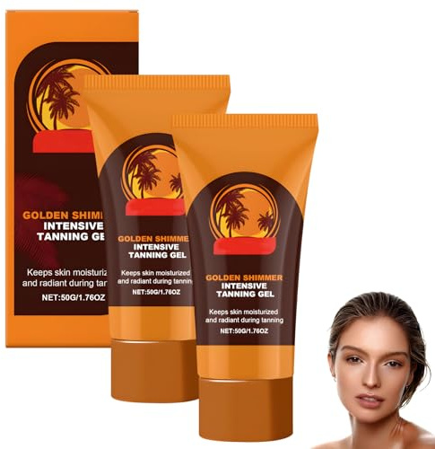 2 PCS Crema Abbronzante Corpo 100ML Autoabbronzante Crema Autoabbronzante Viso Tanning Gel Burro Abbronzante Corpo E Viso Gel Ottenere un'abbronzatura Naturale Con Ingredienti Naturali