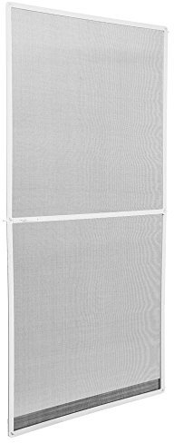 tectake® mosquiteras para puertas, malla mosquitera metalica, con tela mosquiteras, red mosquitera puerta, resistente a la intemperie, marco aluminio - 95 x 210 cm Blanco