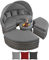 Montafox 13-teilige Polyrattan Lounge Muschel Sonneninsel Sonnendach Klappbar Zierkissen Auflagen 10 cm Dicke, Farbe:Kieselstrand