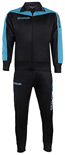 GIVOVA Rome Survêtement Roma triacétate Noir/Bleu Ciel, 4XL, XXXXL Mixte