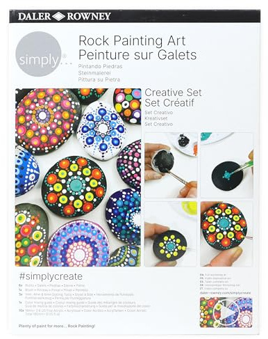 Daler Rowney Simply - Set Créatif - Peinture Acrylique - Peinture Sur Galets, Multicouleurs