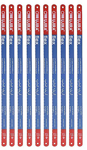 TopHomer 10 Lames de Scie à Métaux 300mm 24TPI - Acier Rapide M35 pour Métaux/Inox/Aluminium/Plastiques | Scie à Main