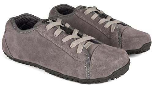 Magical Shoes Chaussures pieds nus élégantes pour homme et femme - Chaussures minimalistes - Loisirs - Voyage - Outdoor - Randonnée - Flexibles - Antidérapantes - Promenade, daim gris, 37 EU Large