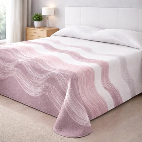 Degrees Home Paraiso – Colcha Boutí Fina para Todas Las Estaciones – Cubre Cama Multiusos Diseño Estampado Suave, Lavable y Ligero 100% Microfibra (250x260) – Ideal para Camas 90/105/135/150/180