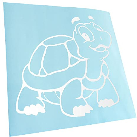 Kiwistar - Autocollant - Tortue - Blanc - G10 - pour Voitures, vélos, véhicules, Motos, cyclomoteurs, Tuning, vitres arrière