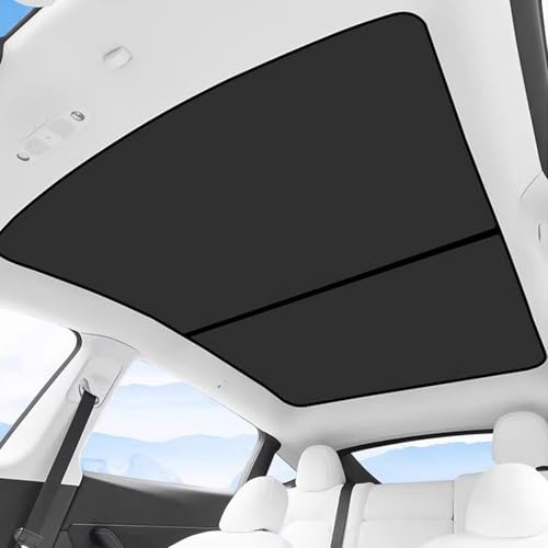 Ywooon Solskydd för Tesla Model Y 2021-2024, uppgradering iskristall stil topp fönster tak skärm solskydd värmeisolering för Tesla modell Y-tillbehör, svart