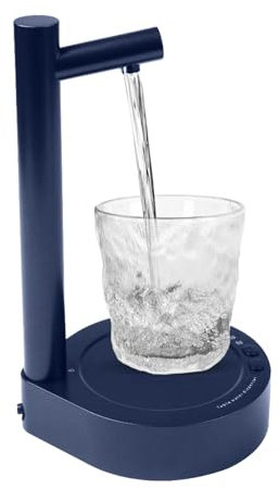 Dispensador de Agua, Fuente de Agua Fria Base de Soporte, Bomba de Botella de Agua, Automática Carga USB para Botella Universal,Camping,Escuela,Oficina,Outdoor (Dark Blue)