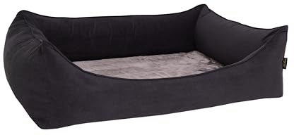 Lebon - Hundebett Noah Plus Grau - 3 Größen und 3 Farben- Orthopädisch und bis 90 Grad waschbar - Bester Liegekomfort - Hochwertig und Made IN EU (Schwarz, M)
