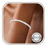 Chriscoco Pulsera Mujer de Plata de Ley 925 Ajustables Pulsera Plata Pulseras Mujer Apilables Pulseras de Tenis de Circonita para Mujeres