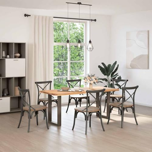 Tidyard Gambe per tavolo da pranzo, struttura robusta in acciaio naturale 50x(72-73) cm, design pratico con piedini livellatori regolabili, for montaggio facile, for tavoli da pranzo