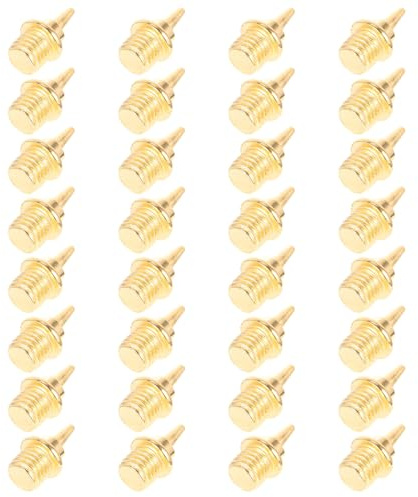 GATHINESS Clavos Metálicos Antideslizantes para Zapatos de Atletismo 32 Piezas Picos de Pista Cortos Dorados para Cross Country Repuestos para Zapatillas de Running en Pista