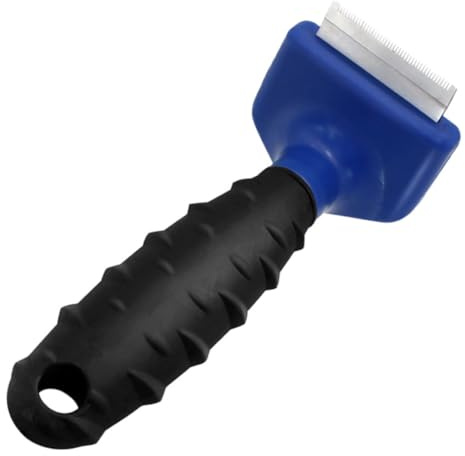 FRCOLOR Peine Removedor de Pelos para Mascotas Mango Cómodo y Material Metálico y Tpr, Herramienta Labor-saving Adecuada para Eliminar Pelaje Suelto de Gatos y Perros en Casa