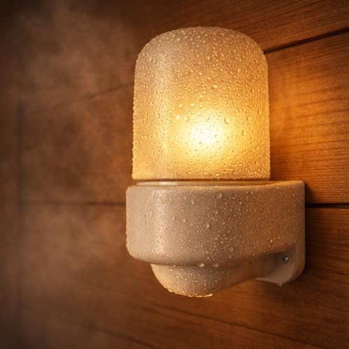 ADAKAT Lámpara de pared para sauna de porcelana, cúpula de cristal, E27, IP54