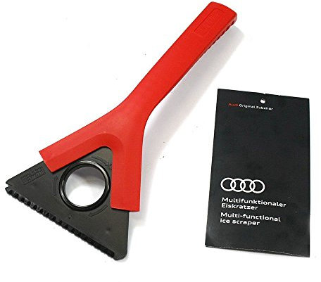 Audi Original Eiskratzer multifunktional Schaberklinge Winter Kratzer Pflege Reinigung 80A096010, Rot