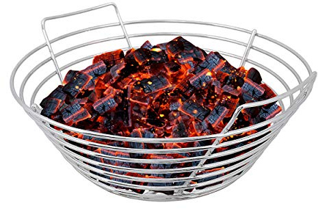 Kick Ash Basket Stainless Steel Charcoal Ash Basket, Fits Big Green Egg Grill, Large - Designed in Wisconsin