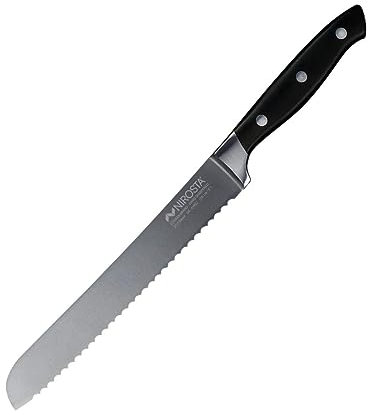 Nirosta Coltello da pane Trinity 34 cm - Acciaio inossidabile di alta qualità - Lama dentata di qualità professionale per pane, pasticceria & Co - Lama affilata a mano - Manico pesante con protezione