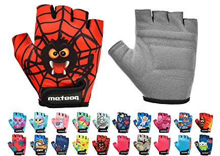 meteor Guantes de Ciclismo Niñas y Niños - Guantes Bicicleta para Infantil MTB BMX Carretera Montaña sin Dedos