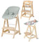 roba Born Up Baby High Chair Set 2in1 + Newborn Attachment roba Style Frosty Green with Reclining Function - Children's High Chair from Birth - Natural Wood