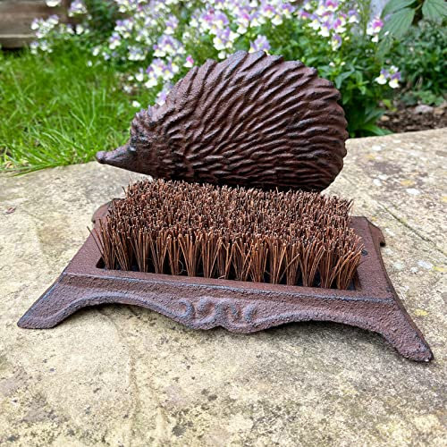 Cast Iron Hedgehog Boot Brush 25x16x16cm Rustic Door Heavy Mud Shoe Scraper Welly Cleaner