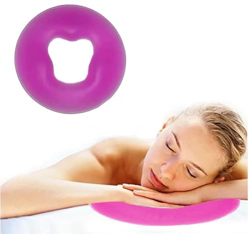 Tiamu Cuscino per Massaggio Facciale, Soft Salon SPA Massaggio Cuscino in Silicone Viso Relax Culla Morbido Cuscino per Massaggio Termale, Beauty Pillow, Viola