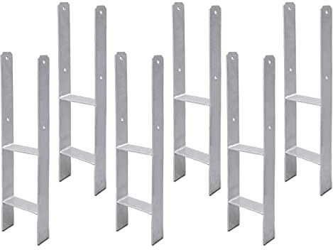 Sonnewelt 6 Stück H-anker Pfostenanker H-Pfostenträger Pfosten Stahlträger Träger Anker h anker Pfostenträger (6 Stück 91mm)