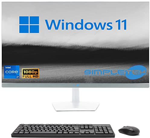 SIMPLETEK - PC All in One 24 FHD Core i7 Fino a 3.60GHz Windows 11 | 16GB RAM SSD 960GB | Webcam Integrata HDMI - Mouse e Tastiera inclusi