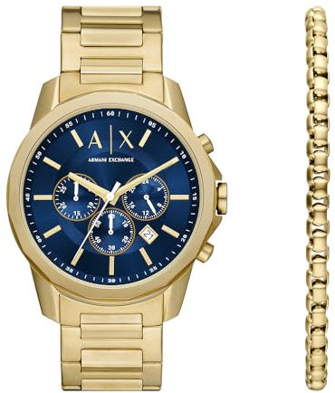 Armani Exchange Watch for Men, Chronograph Movement and 44mm Case Size with Stainless Steel, Leather or Silicone Strap