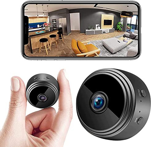 Mini Camera Espion Cachee Enregistreur,Full HD 1080P Micro Caméra WiFi Exterieur sans Fil Spy Cam Vision Nocturne Détection de Mouvement Micro Camera,Interieur/Exterieur
