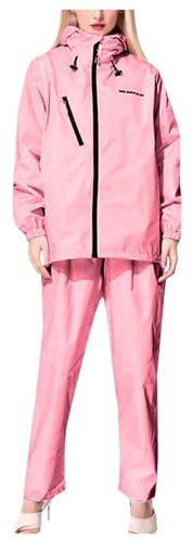 KBOPLEMQ - Conjunto de chaqueta/pantalón impermeable para mujer, para exterior, con cremallera, chaqueta impermeable, pantalón impermeable, conjunto de lluvia, chaqueta cortavientos, para senderismo