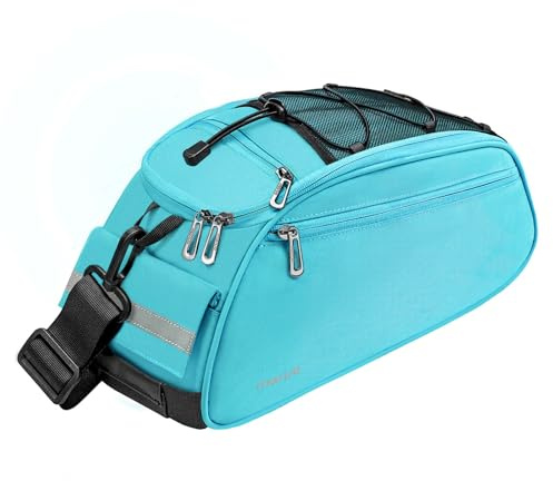 MOSISO Fahrradtasche Gepäckträgertasche, Wasserdichter Fahrrad Koffer Rücksitztasche Radfahren Fahrradträger Rücksitz Gepäckaufbewahrung Sattel Tasche mit Tragegriff und Schultergurt, Himmelblau