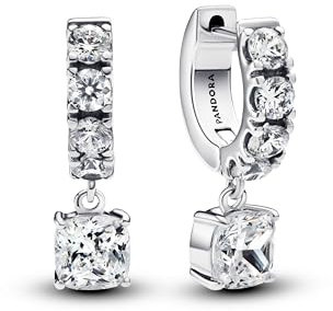 Pandora Timeless Doppelte Pavé-Ohrringe aus Sterling Silber mit Zirkonia, 293547C01